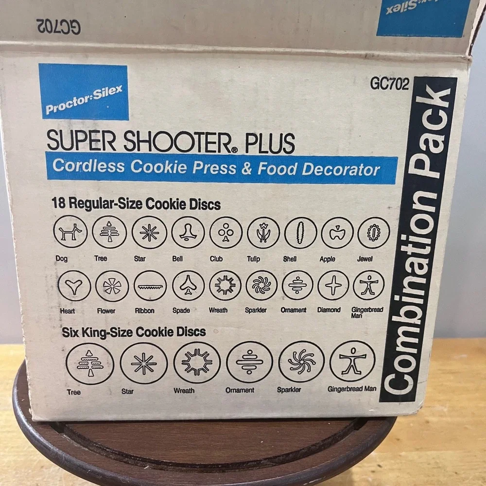 Vtg Proctor‎ Silex Super Shooter Plus GC702 Cordless Cookie Press Combo Pack